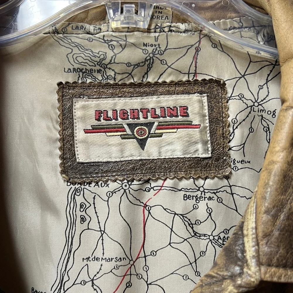 80s Flightline Pilots Leather Bomber Jacket XL Vintage